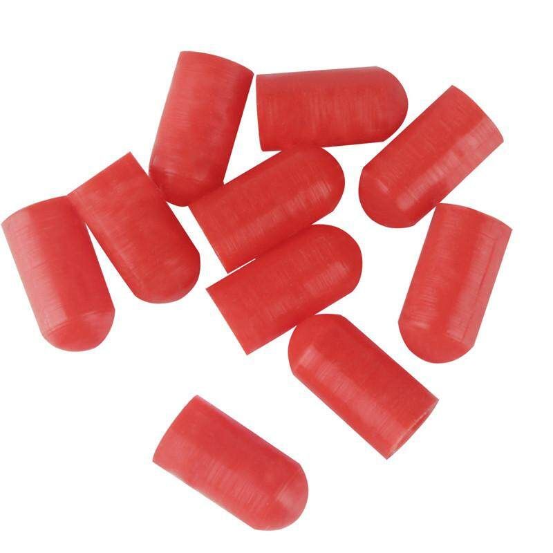 10 Pcs/Set Silicone Drum Stick Rubber Sleeve Red/Coffee Drumstick Rubber Case Parts Accessories For Percussion Instruments Drum Red (red)