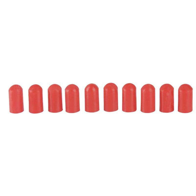 10 Pcs/Set Silicone Drum Stick Rubber Sleeve Red/Coffee Drumstick Rubber Case Parts Accessories For Percussion Instruments Drum Red (red)