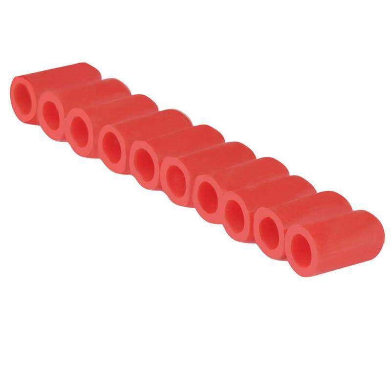 10 Pcs/Set Silicone Drum Stick Rubber Sleeve Red/Coffee Drumstick Rubber Case Parts Accessories For Percussion Instruments Drum Red (red)