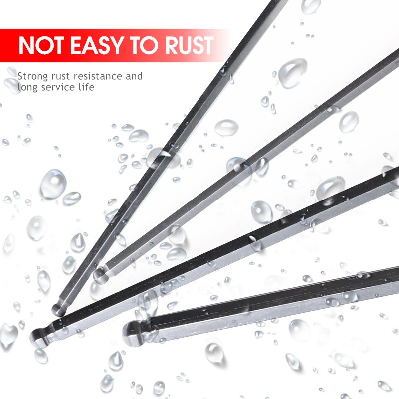 (Ball-end)QUK T-Handle Hexagon Wrench 10 Pcs Set Universal Allen Key Torx Ball Spanner Screw Nut Driver For AutoMobile Repair Hand Tool