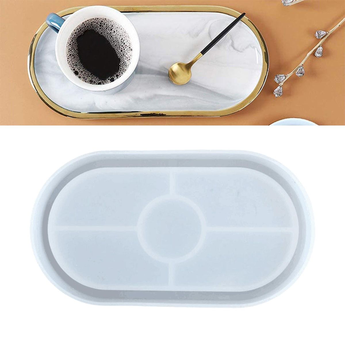 Silicone   Coaster Tray Molds Epoxy Resins Rolling Tray Mould