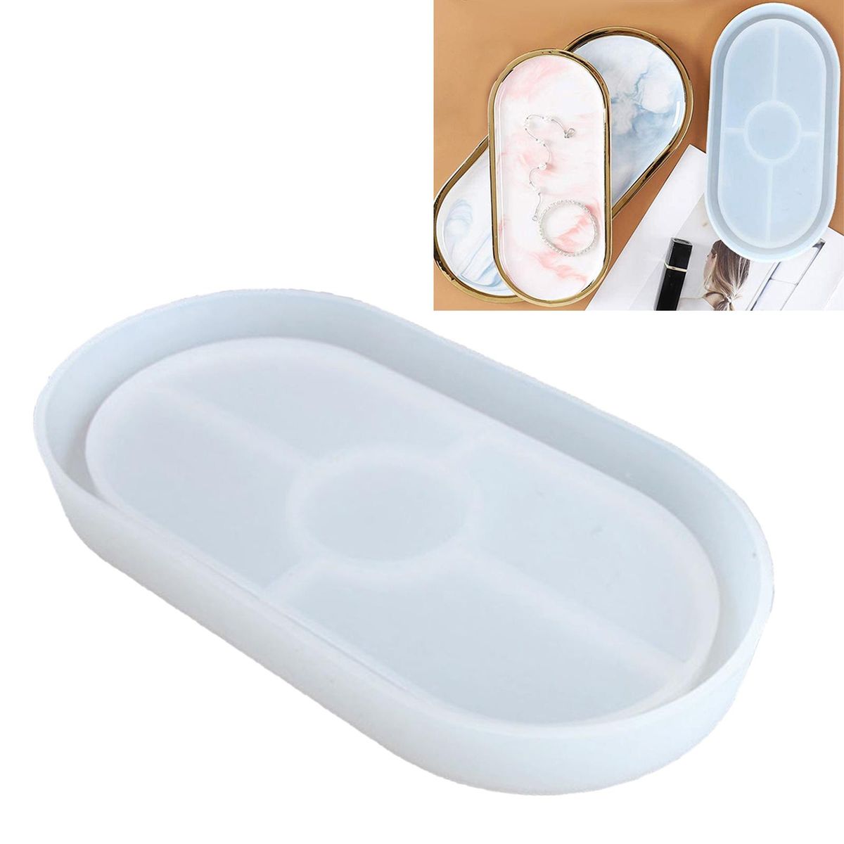Silicone   Coaster Tray Molds Epoxy Resins Rolling Tray Mould