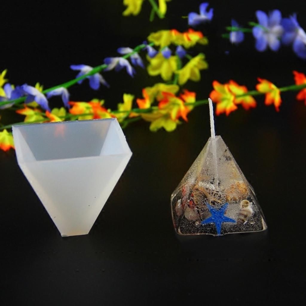 3x Pyramid Silicone Mold Resin Jewelry Making Mould Epoxy Clear