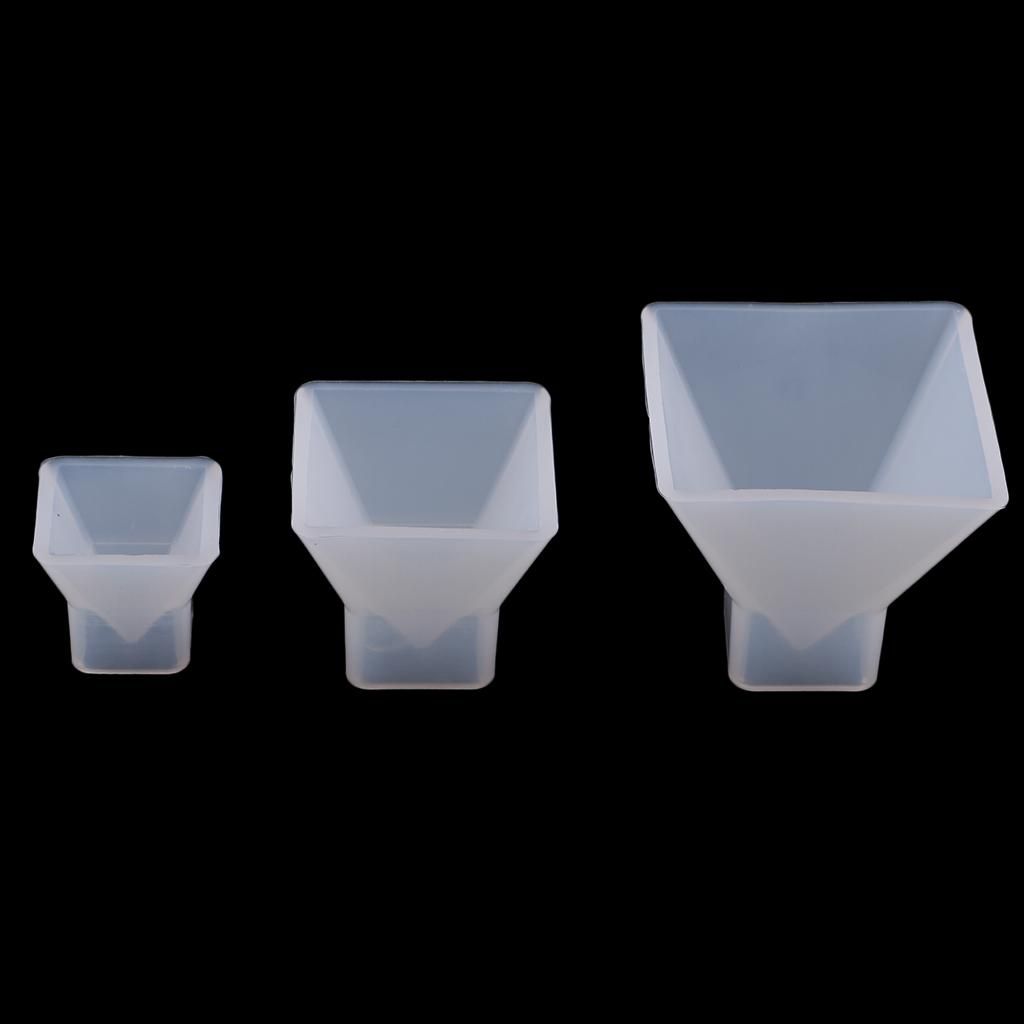 3x Pyramid Silicone Mold Resin Jewelry Making Mould Epoxy Clear
