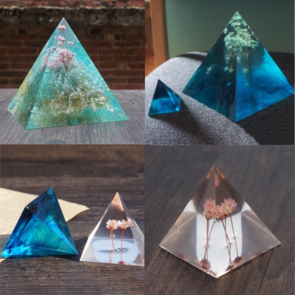 3x Pyramid Silicone Mold Resin Jewelry Making Mould Epoxy Clear