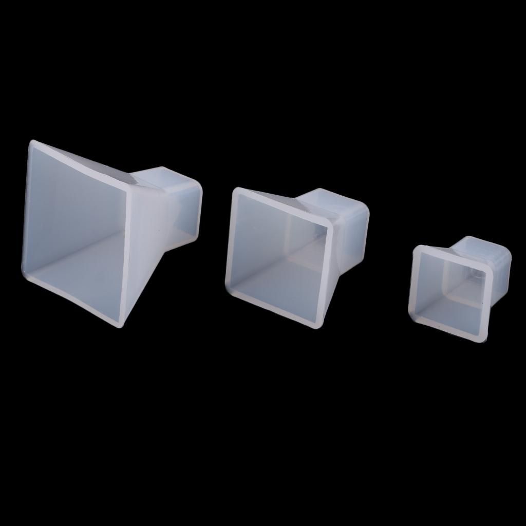 3x Pyramid Silicone Mold Resin Jewelry Making Mould Epoxy Clear