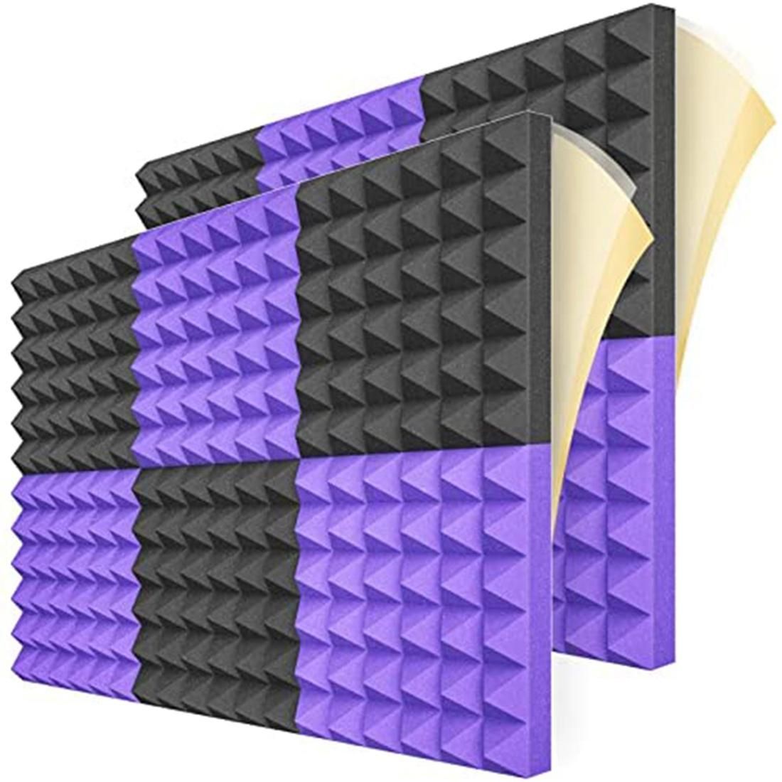 12 Pack Sound Proof Foam PanelsAcoustic Foam Panels High Density Sound Absorption Pyramid Studio Treatment Wall Panels
