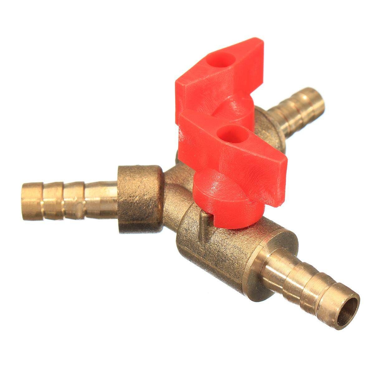 5/16" 8mm Brass Y 3-Way Shut Off Ball Valve Fitting Hose Barb F Uel Gas CLAMP Tee