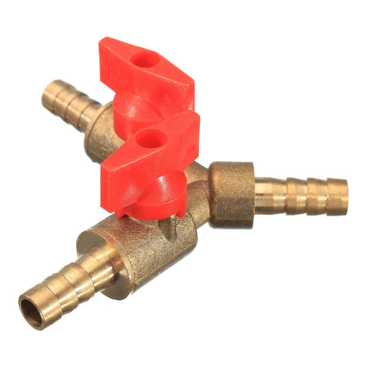 5/16" 8mm Brass Y 3-Way Shut Off Ball Valve Fitting Hose Barb F Uel Gas CLAMP Tee