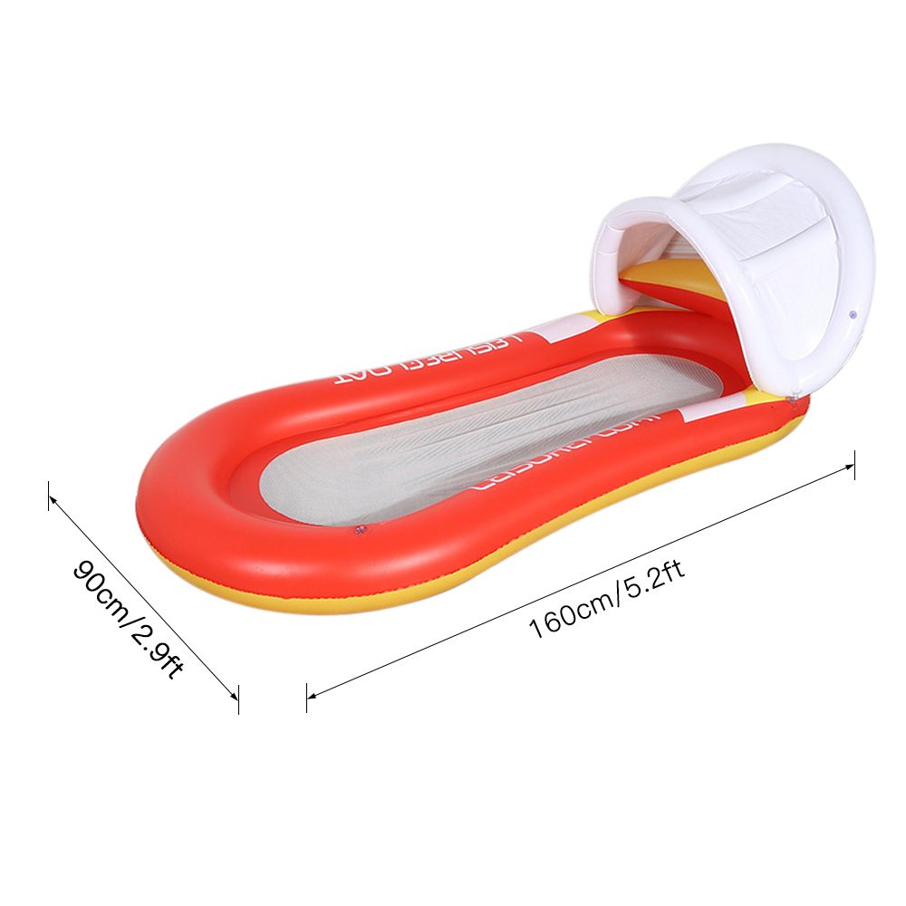 Inflatable PVC Pool Float With Canopy Swimming Pool Lounger