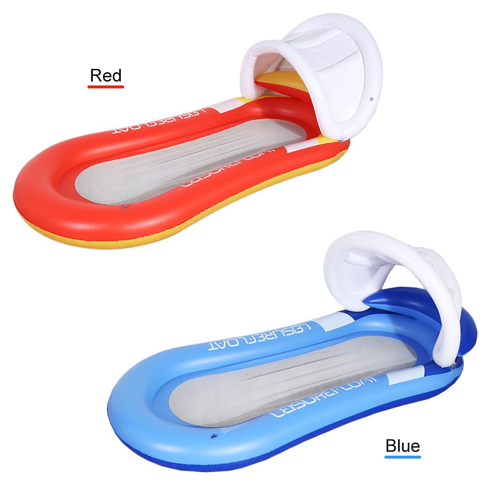 Inflatable PVC Pool Float With Canopy Swimming Pool Lounger