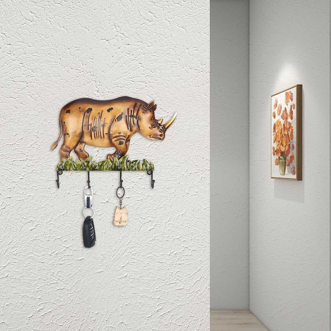 Tooarts Rhino Wall Hook Decorative Iron Hanger Wall Mounted-