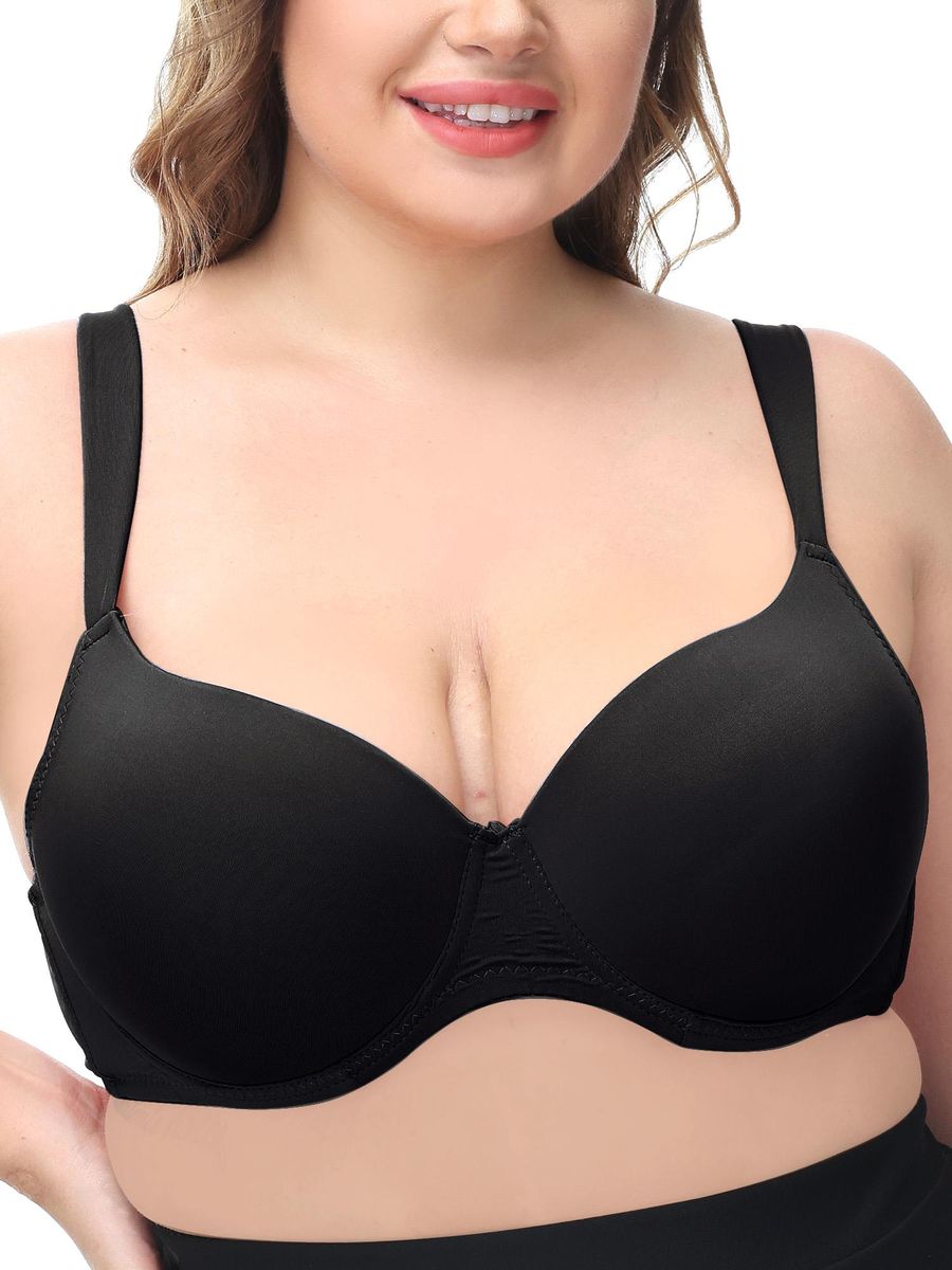 Women Plus Size Bra Thin Padded with Underwire Bras