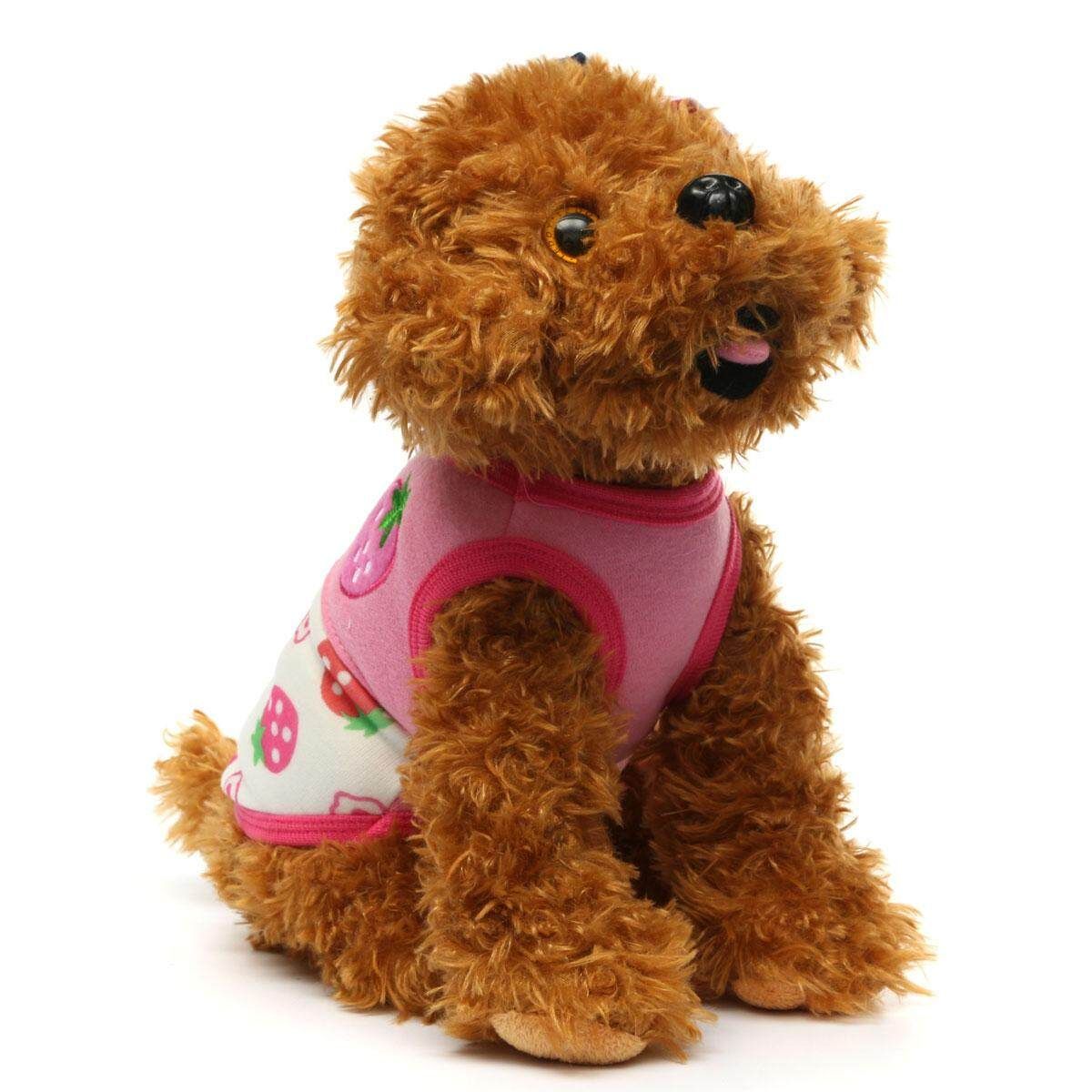 Pet Small Dog Puppy Cat Apparel Winter Coat Jacket Clothes T-shirt Costumes Pink Raspberry S