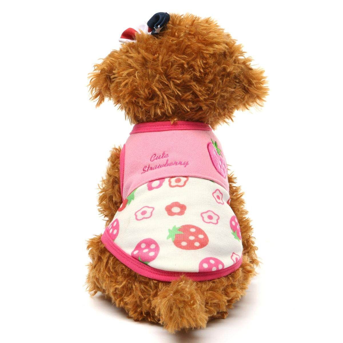 Pet Small Dog Puppy Cat Apparel Winter Coat Jacket Clothes T-shirt Costumes Pink Raspberry S