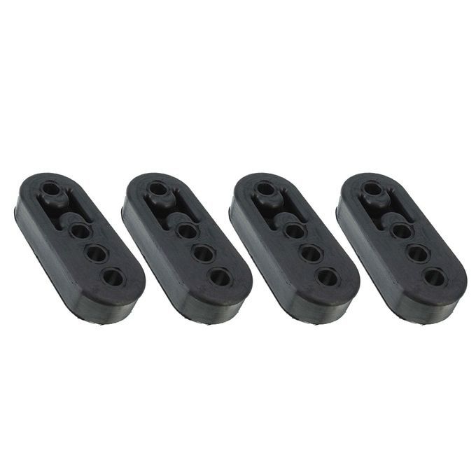 4Pcs 4 Holes Auto Car Rubber Exhaust Tail Pipe Mount-Red