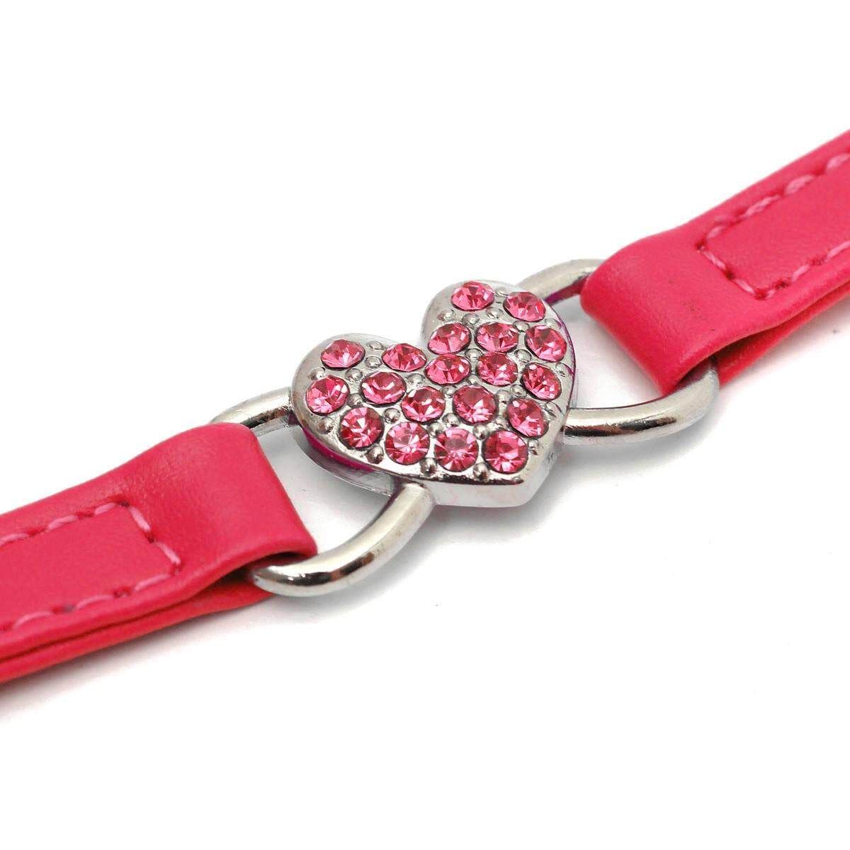 Dog Diamond Pet Rhinestone Puppy Collar Crystal PU Leather Bling Cat E+1231352293097 M