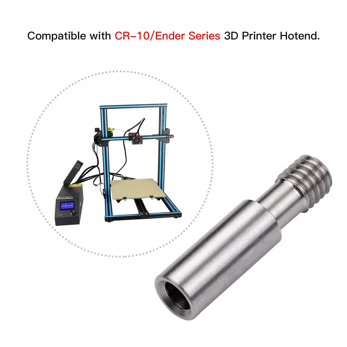 5pcs All-Metal Heatbreak Throat MK8 Extruder Throat Tube M6 Screw 26mm Length Compatible with CR-10/Ender Series 3D Printer Hotend