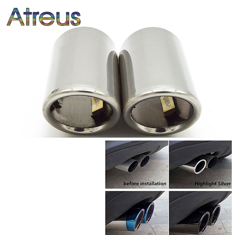 Atreus 2pcs Car Exhaust Tip Muffler Pipe Cover For Audi A4