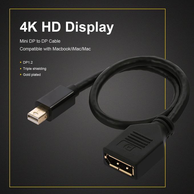 Mini DP To DP Adapter Cable 4K@60Hz Mini DisplayPort To