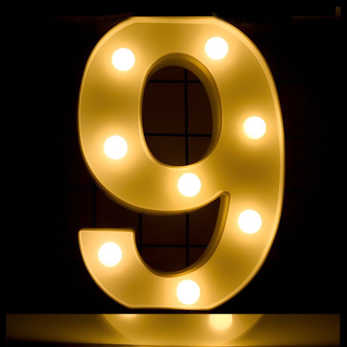 LEDs Numbers Light Standing Sign With Bulbs Night Lamp Warm