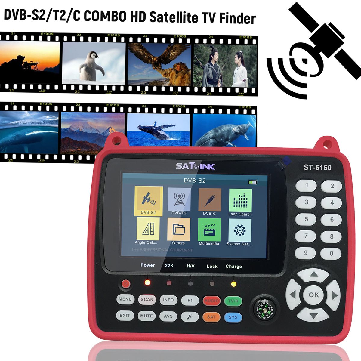 4.3" ST-5150DVB-S2/T2/C COMBO HD Satellite TV Signal Finder