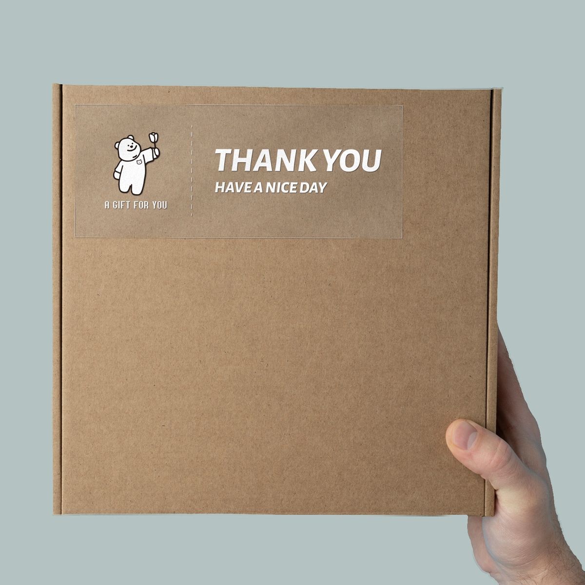 10 Sheets Package Labels Flower Bear Style Packing Box Thank A