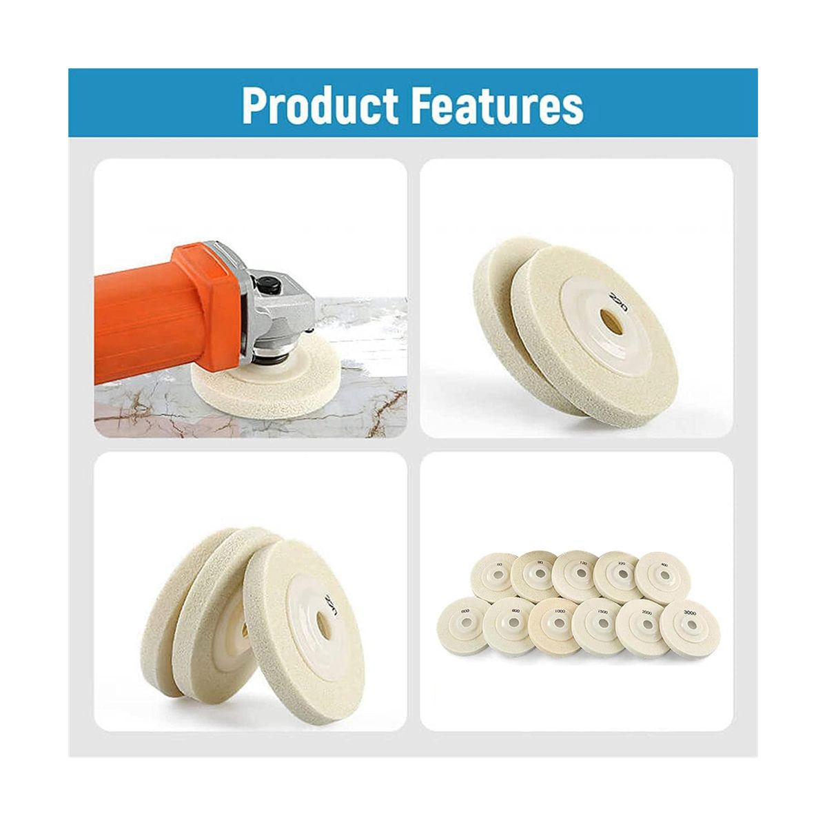 Sponge Fiber Polishing Sheet for Stone Renovation Sponge Fiber Polishing Pads Polishing Pads for Marble Granite Stone