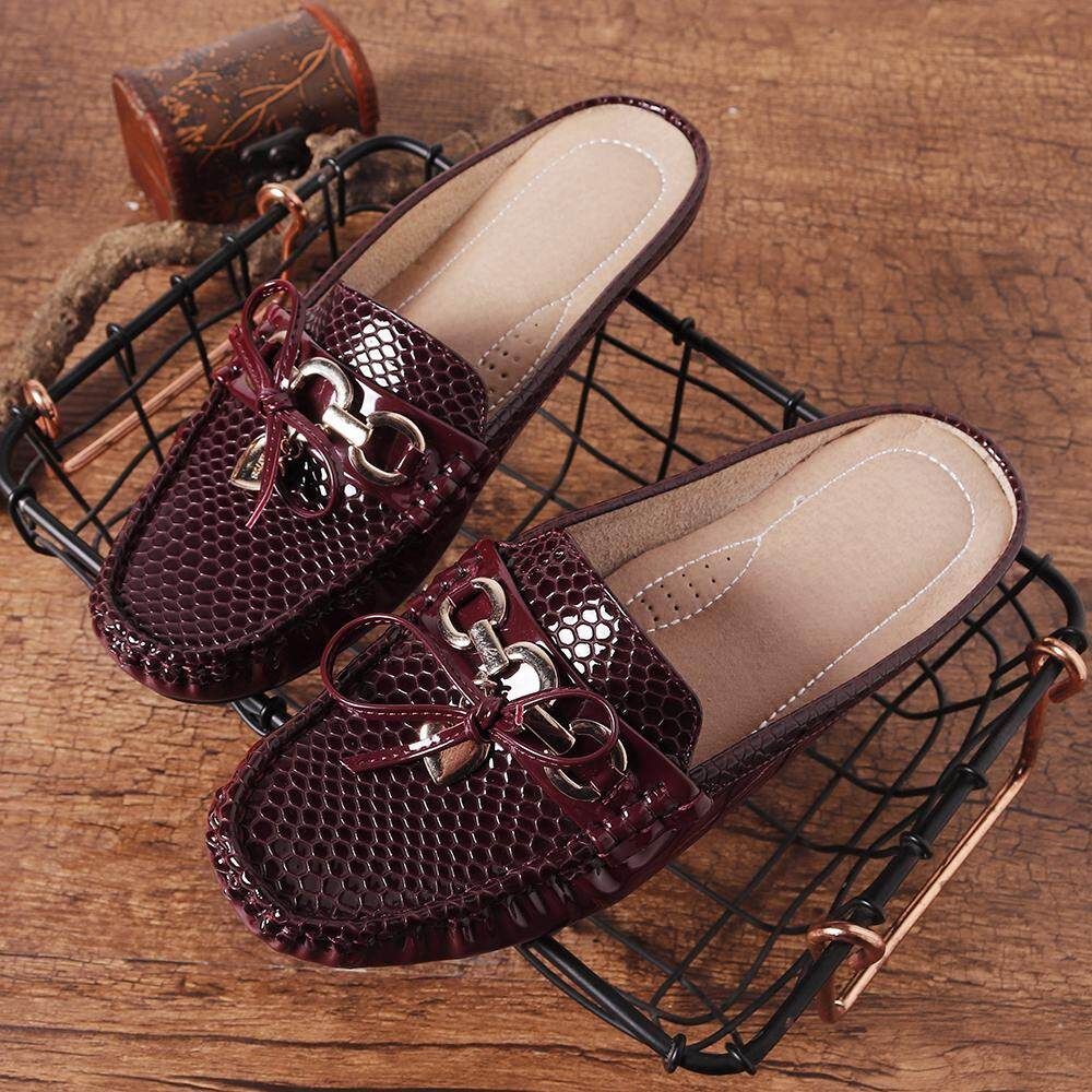 2019 Women Shoes England Peas And A Half Slippers Men's Korean Casual Shoes Wild Trend A Pedal Student Shoes Red {41}