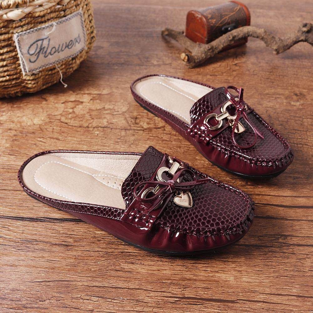 2019 Women Shoes England Peas And A Half Slippers Men's Korean Casual Shoes Wild Trend A Pedal Student Shoes Red {41}