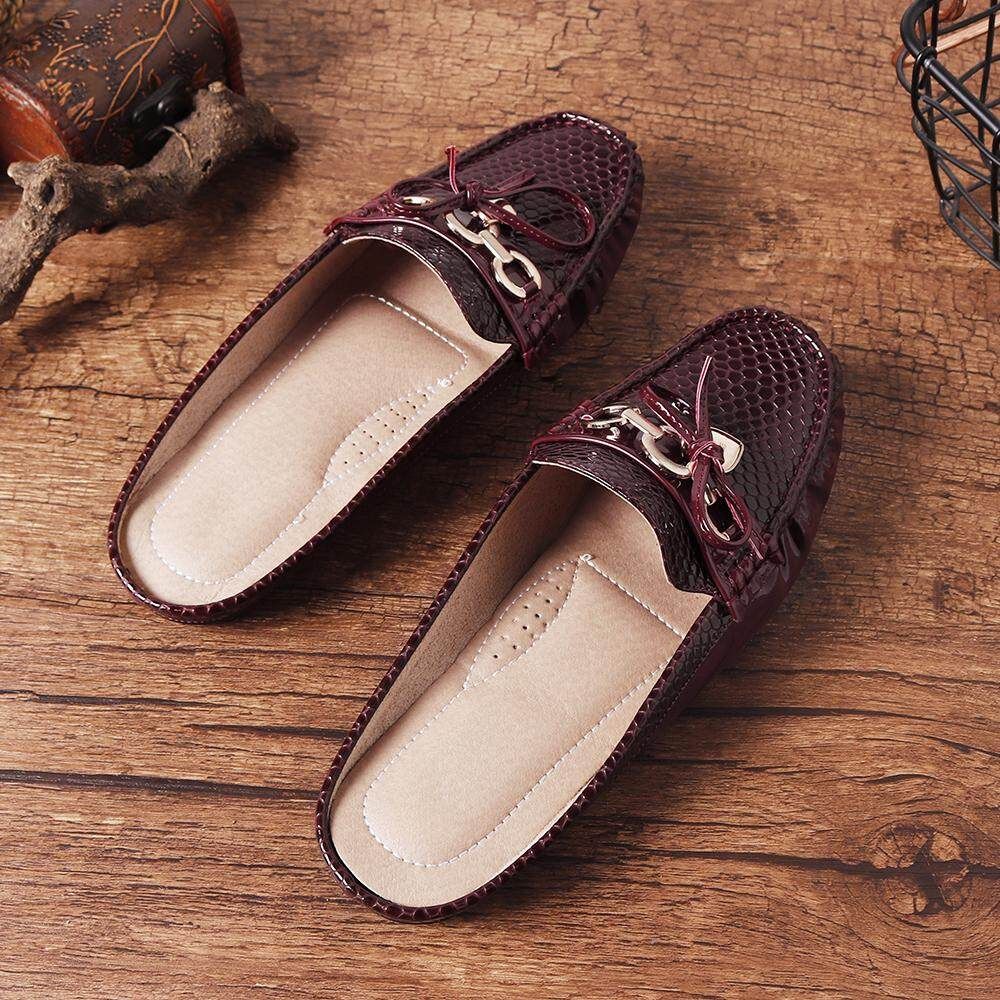 2019 Women Shoes England Peas And A Half Slippers Men's Korean Casual Shoes Wild Trend A Pedal Student Shoes Red {41}