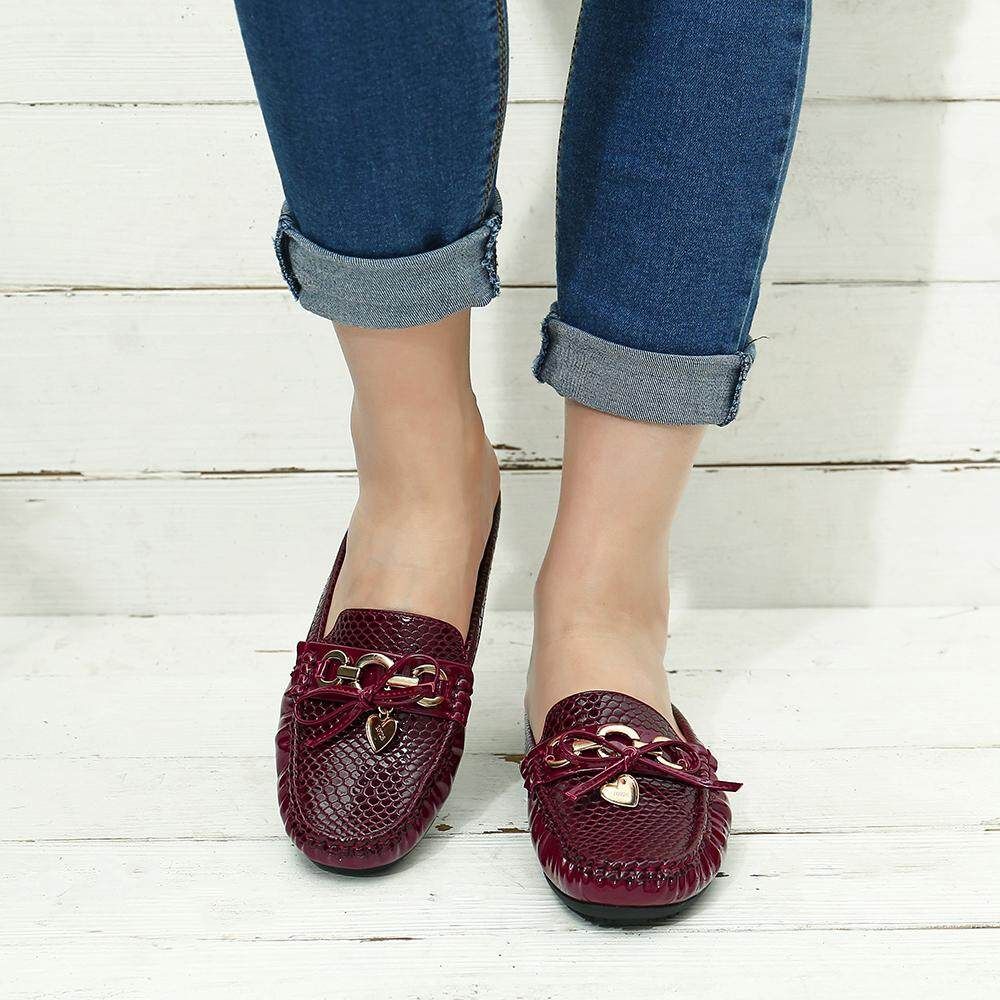 2019 Women Shoes England Peas And A Half Slippers Men's Korean Casual Shoes Wild Trend A Pedal Student Shoes Red {41}