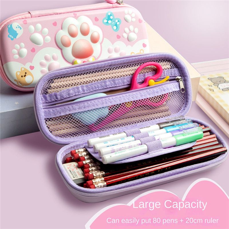 3D Girls Pencil Case Cute Stationery Box EVA Pencil Box Cartoon Animal Pen Case Children School Supplies Storage Box D
