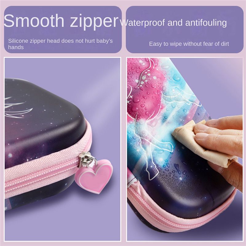3D Girls Pencil Case Cute Stationery Box EVA Pencil Box Cartoon Animal Pen Case Children School Supplies Storage Box D