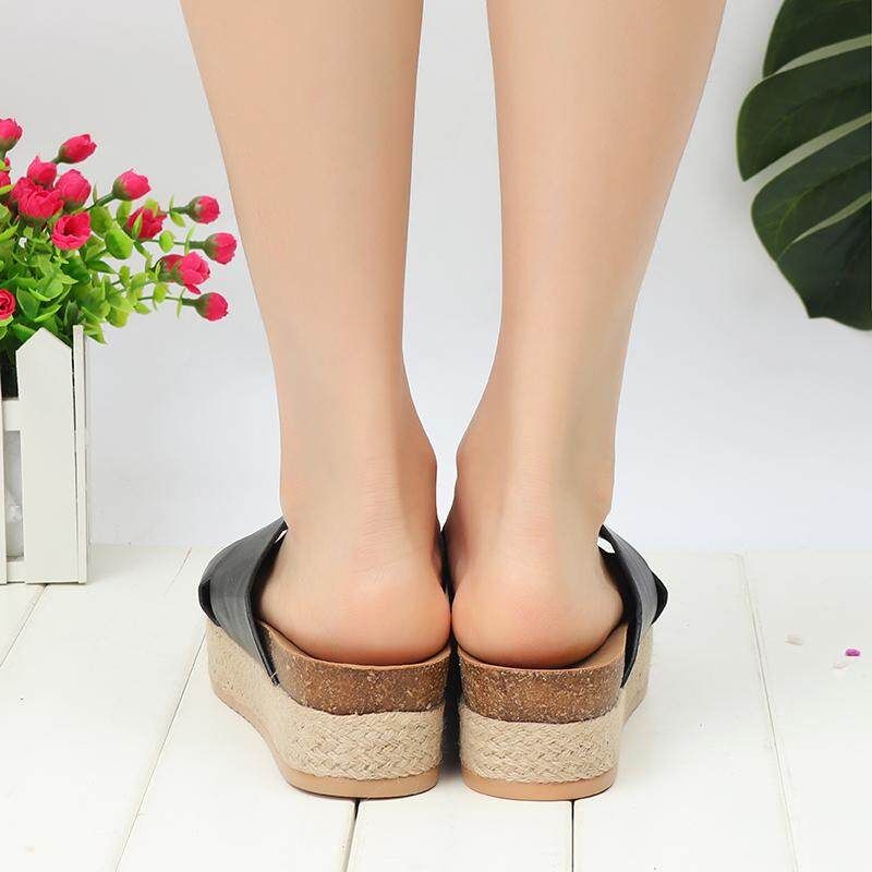 Women Platform Shoes Summer Wedge Sandals Black US12 EU43