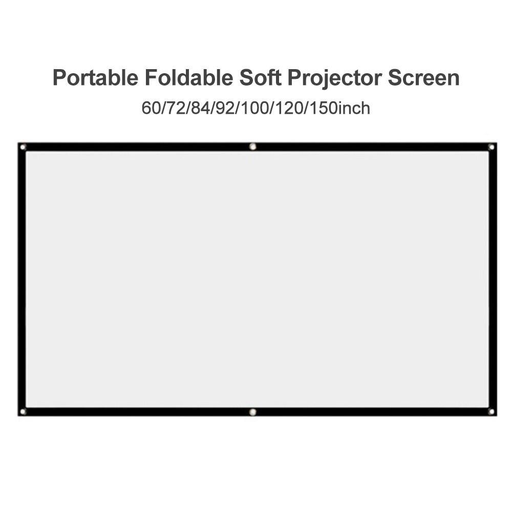 Foldable No Crease Soft Projector Screen Holes Hanging Portable Home Movie Meeting Screen ( 60inch 16:9)