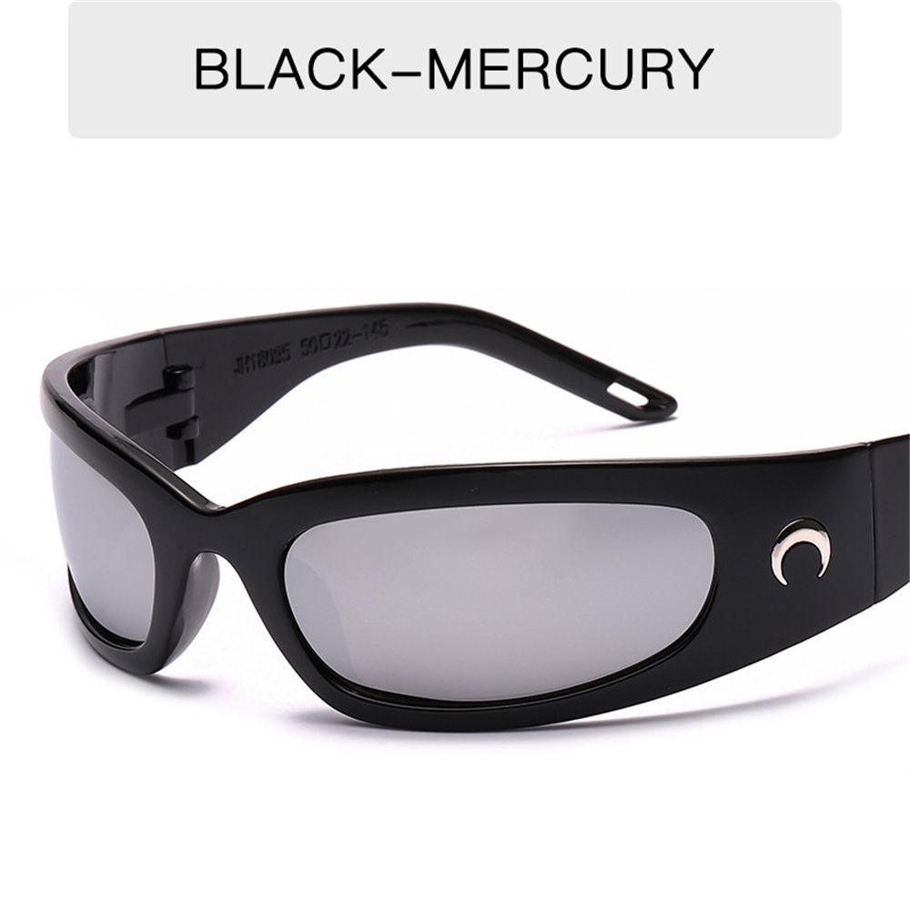 Rimless Y2K Sunglasses For Women Men Wrap Around Sun
