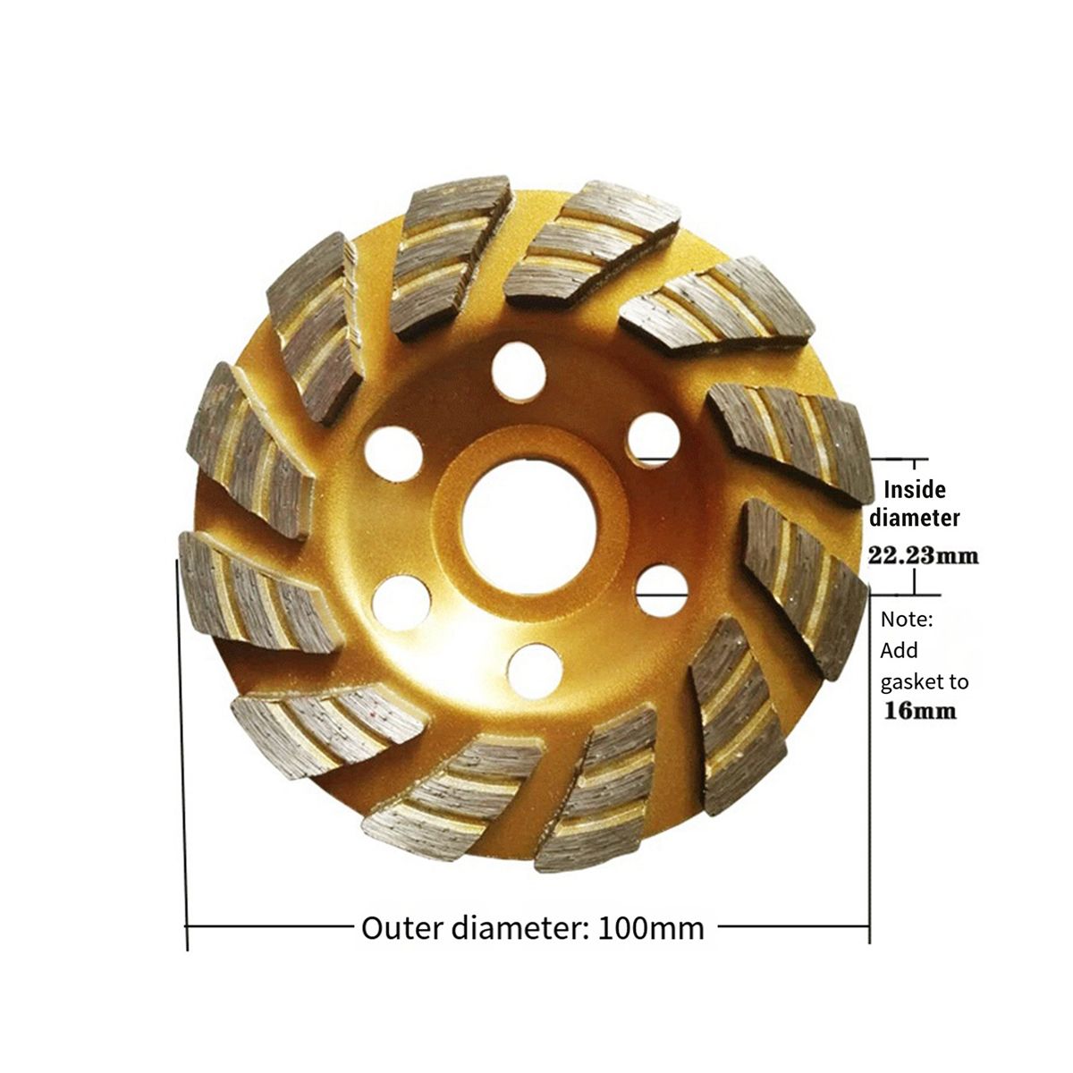 2 Pieces of Diamond Angle Grinder Grinding Disc 100mm Cement Stone Concrete Bowl Grinding Disc Cutting Tool