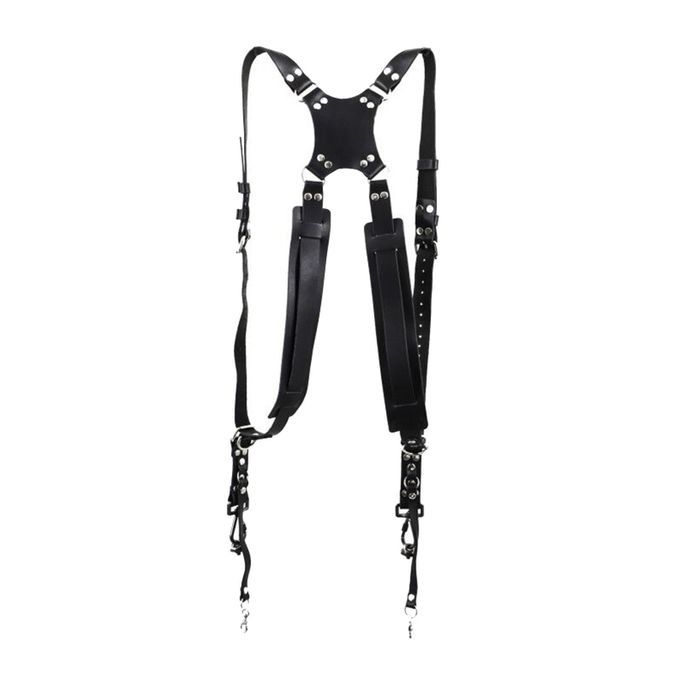 Cowhide Camera Strap Accessories For Two Cameras Strap Sling Black
