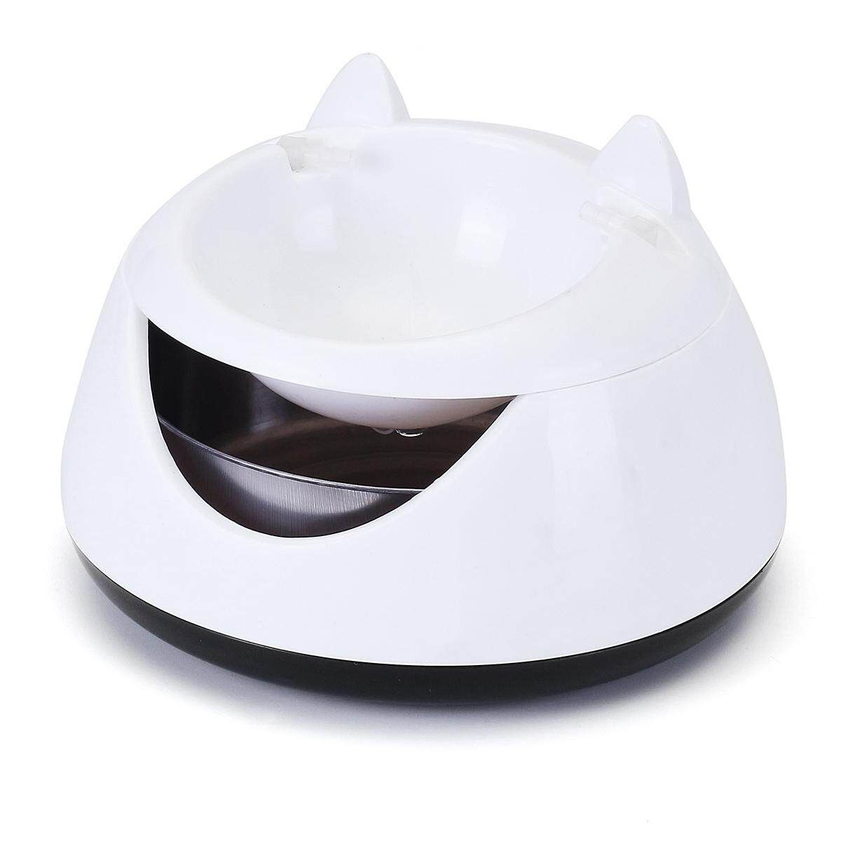 Automatic Electric Pet Dog Cat Water Feeder Drinking Fountain W/ LED Light 1.5L Beige Non Luminous With USB
