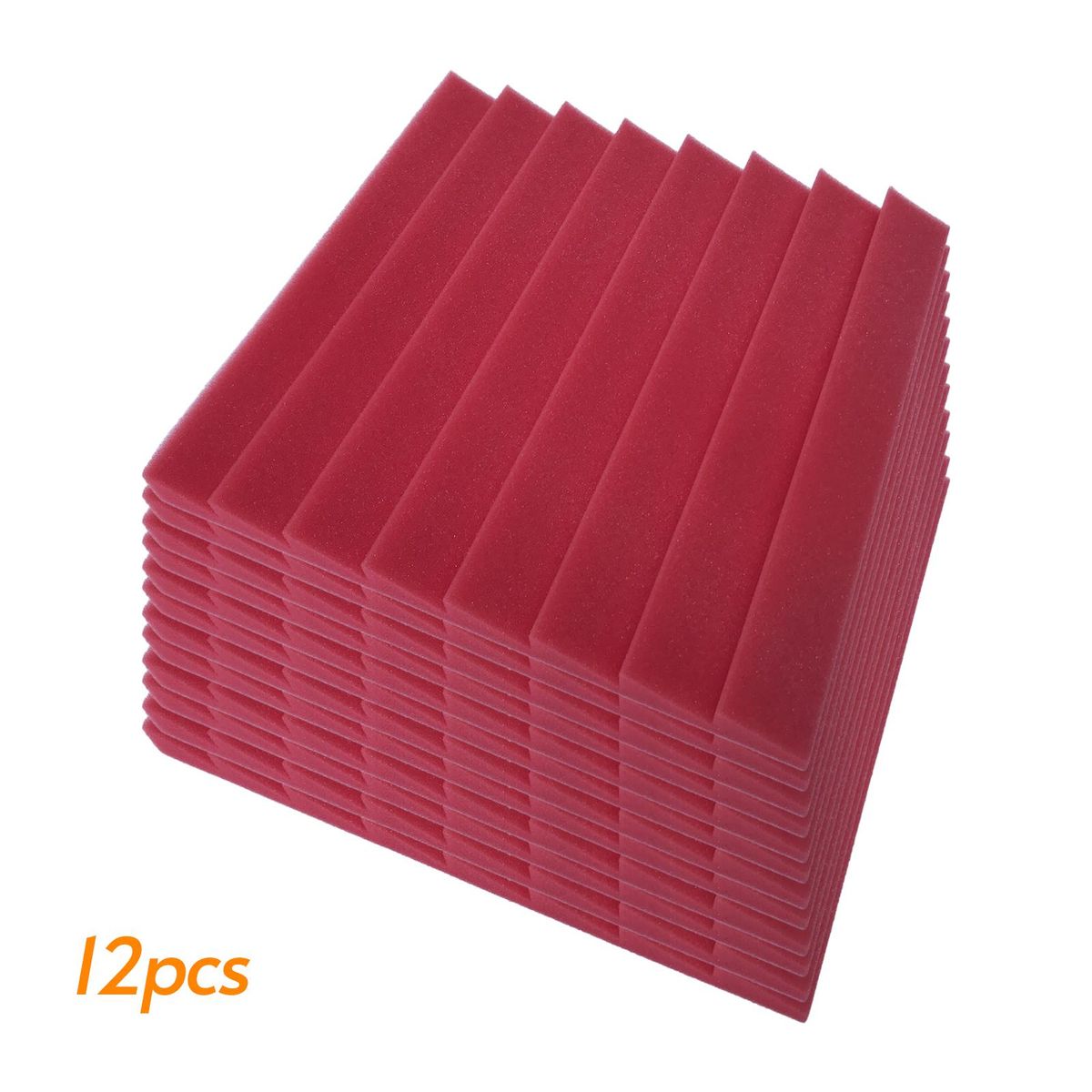 12pcs 12*12*1in Studio Acoustic Foams Panels Sound Insulation Soundproof Sound Absorbing Foam Wall Deadening Flame-retardant for Studio KTV Broadcast Family Theater Black