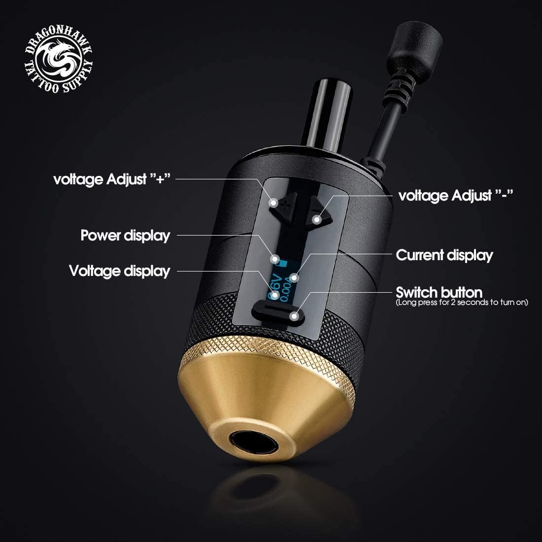 Tattoo Battery Grip Wireless Handle Controller Power Supply For Rotary Tattoo Machine