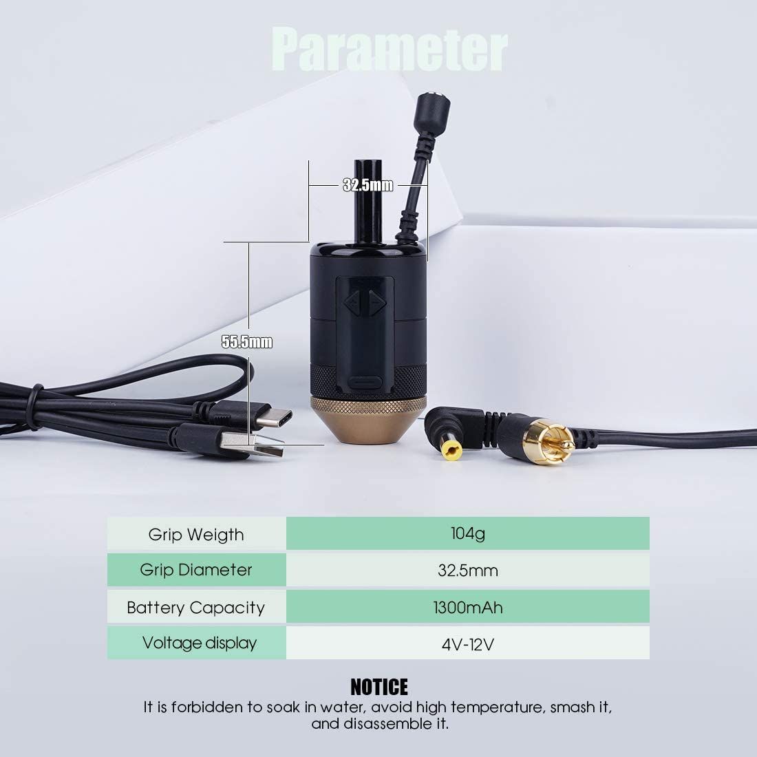 Tattoo Battery Grip Wireless Handle Controller Power Supply For Rotary Tattoo Machine