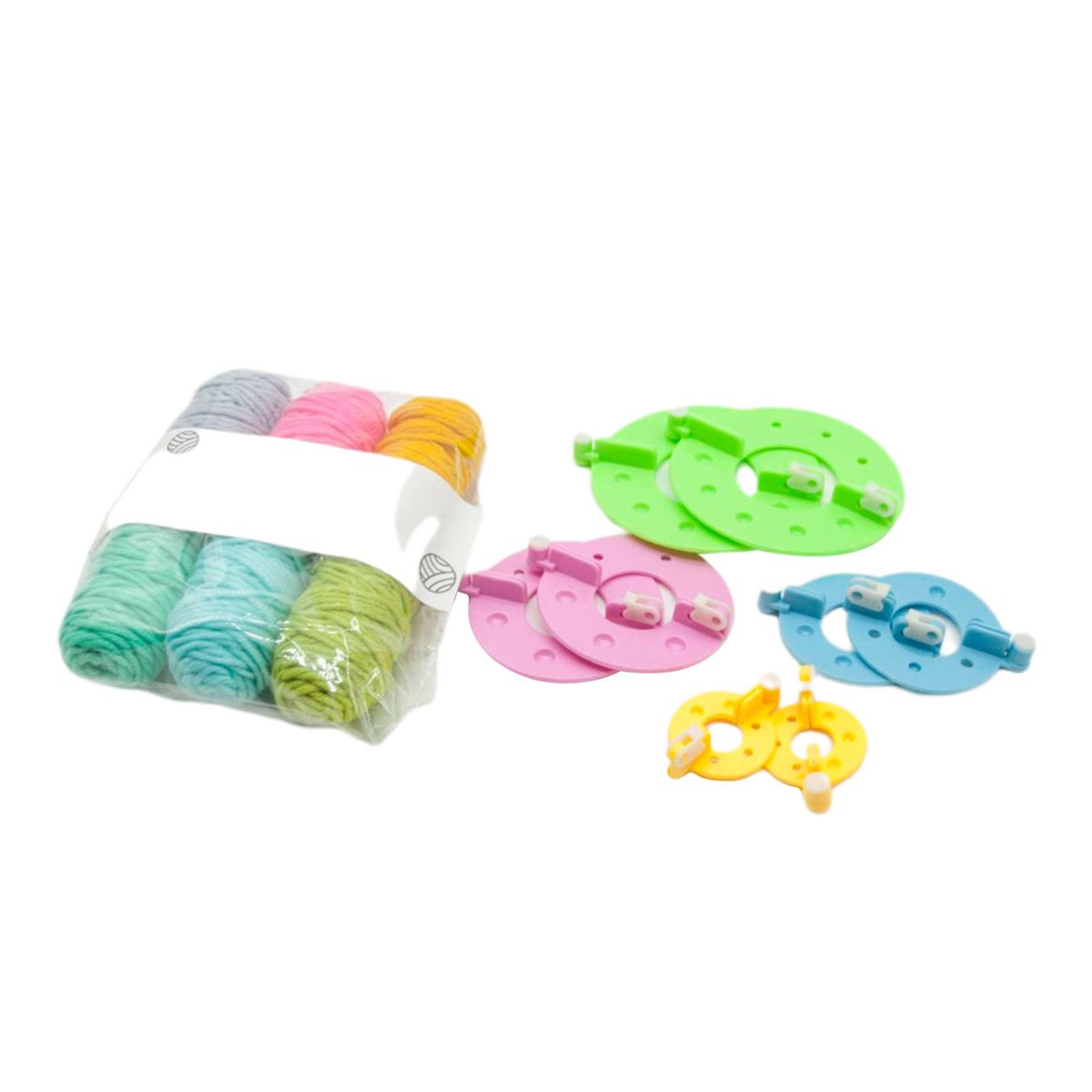 4 Sizes Pompom Maker Fluff Ball Waver DIY Pompom Maker 6 Yarns