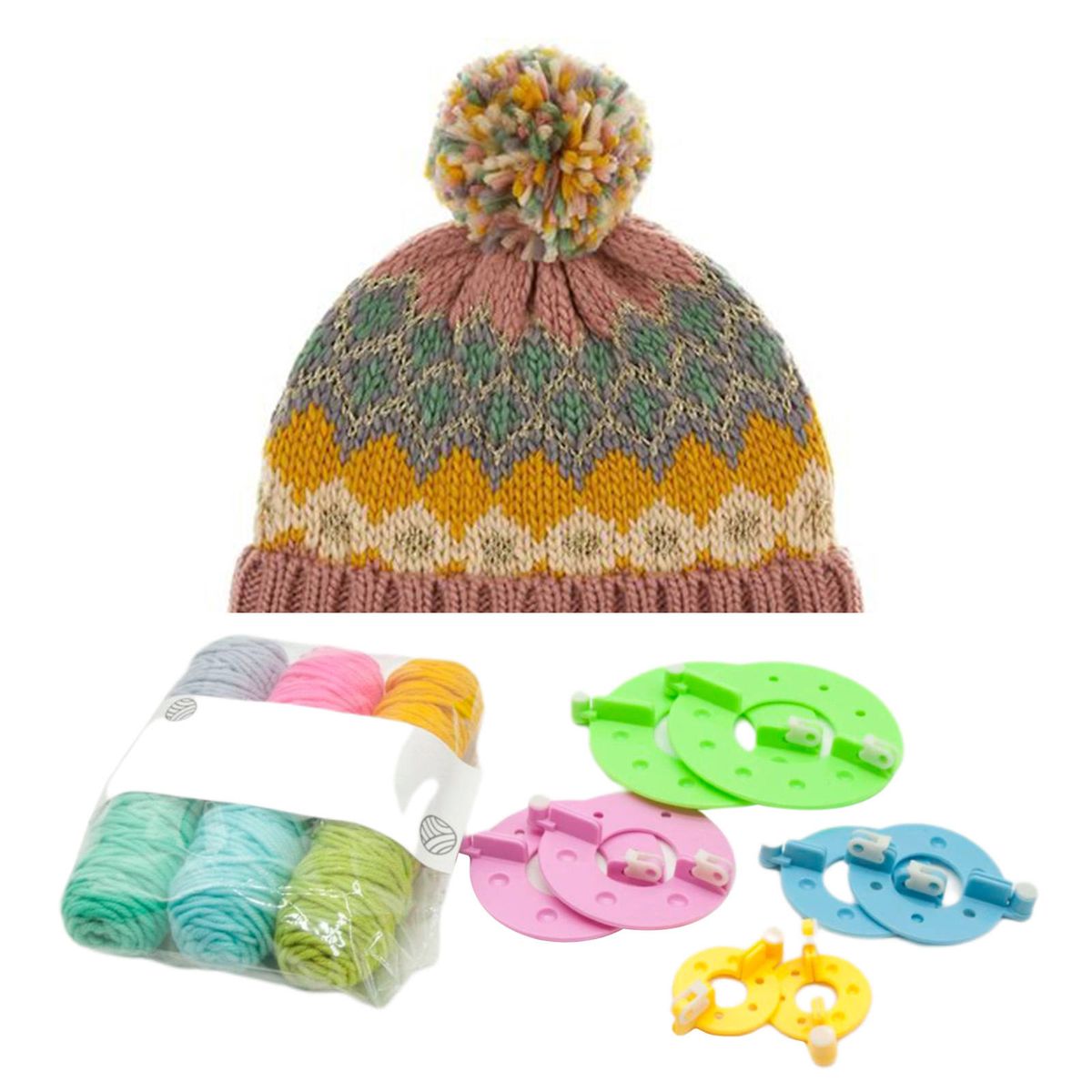 4 Sizes Pompom Maker Fluff Ball Waver DIY Pompom Maker 6 Yarns