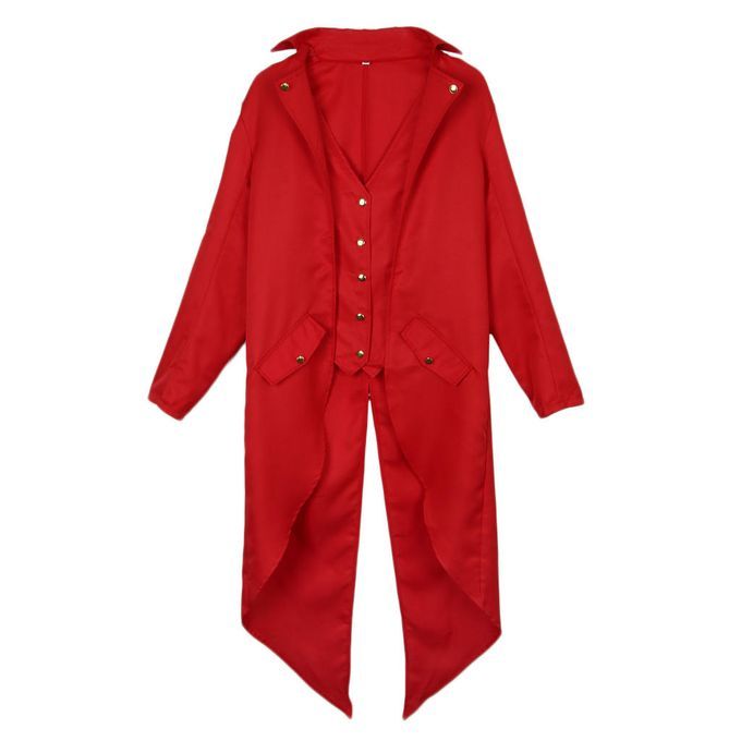 Gothic Medieval Men's Tailcoat Jacket, Steampunk Vintage XXXL Red