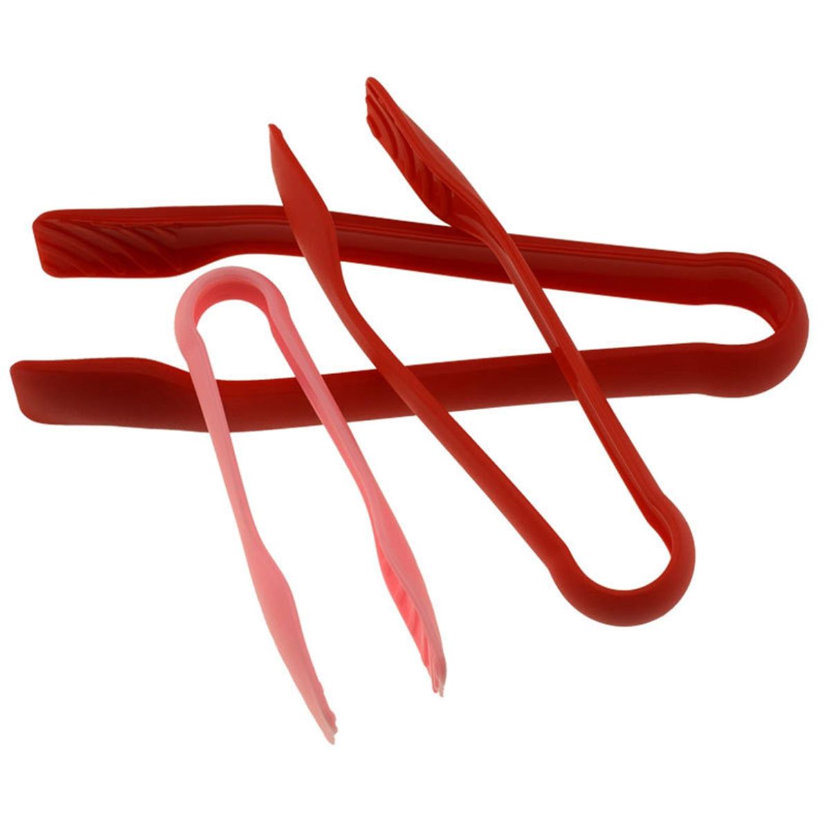 3Pcs Bread Tongs Food Grade Multi-functional Plastic-Red