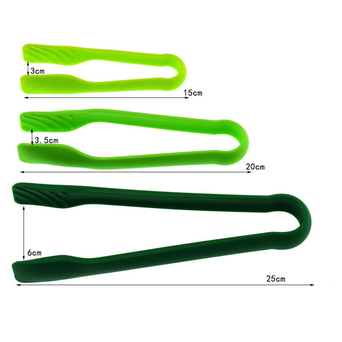 3Pcs Bread Tongs Food Grade Multi-functional Plastic-Red