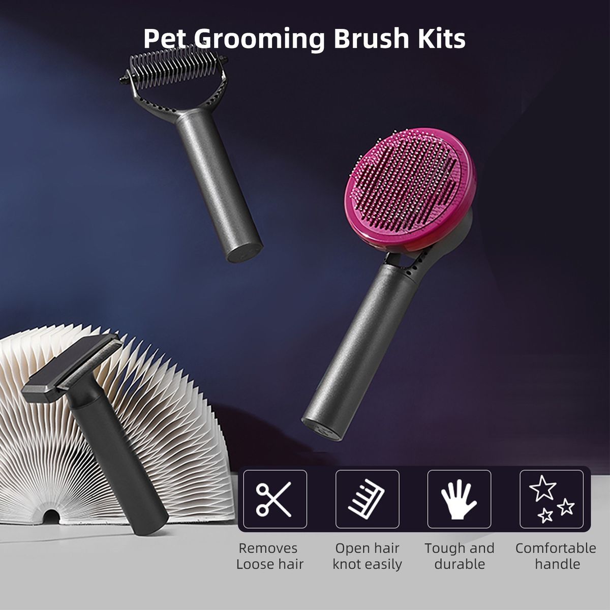 ELS PET Pet Grooming Brush Kits Dogs Brush Set Pet Shedding