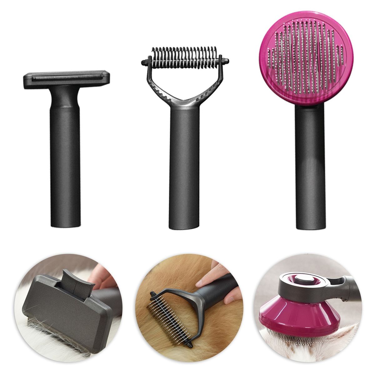 ELS PET Pet Grooming Brush Kits Dogs Brush Set Pet Shedding